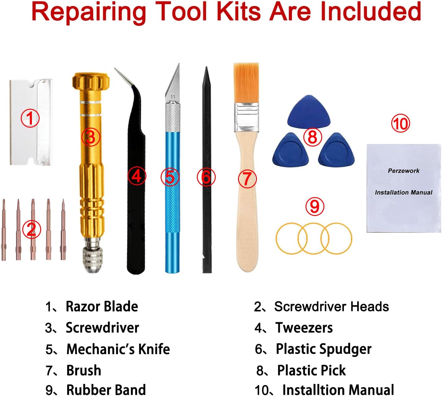 Rear Back Glass Replacement for iPhone 15 Pro Max 6.7-inches with Reparing Tool Kit and All Necessary Parts (Natural Titanium)